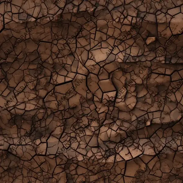 Dark Brown Textures: Stylized Cracked Dirt Mud