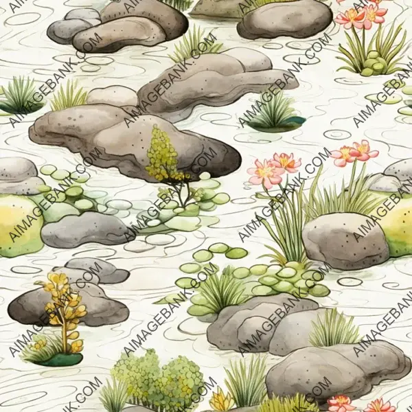 Zen Garden Elegance: Watercolor Patterns