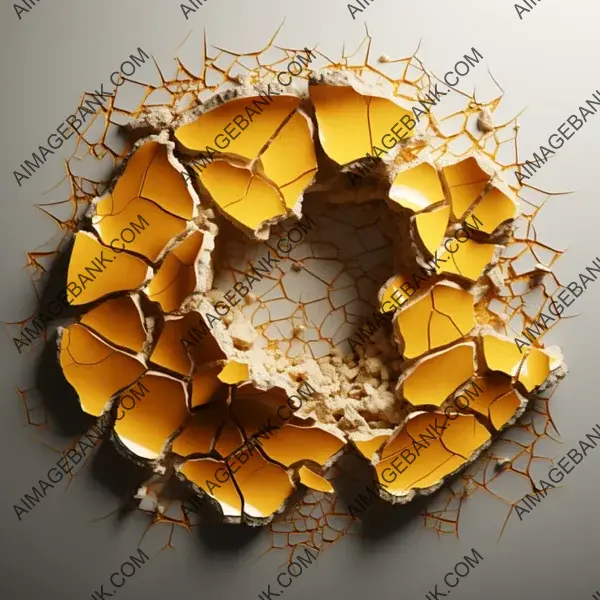 Creamy Yellow Ball Burst with Rough Texture