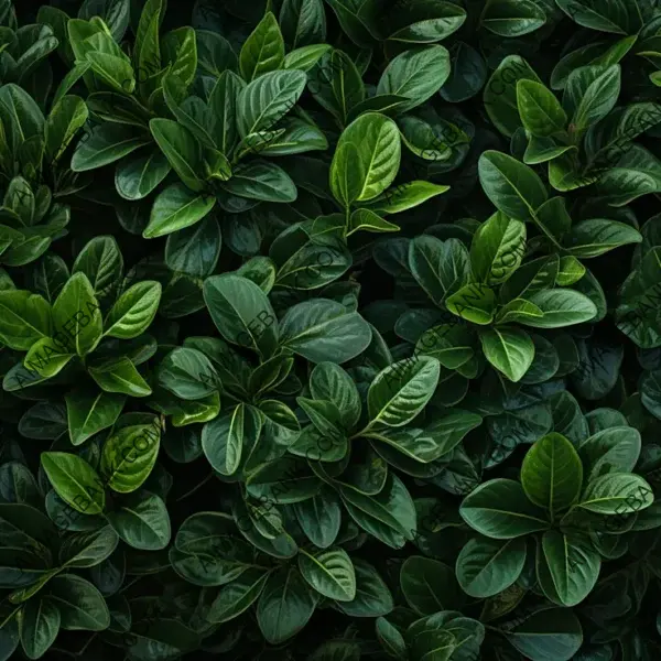 Intricate Texture of Green Bush Leaves