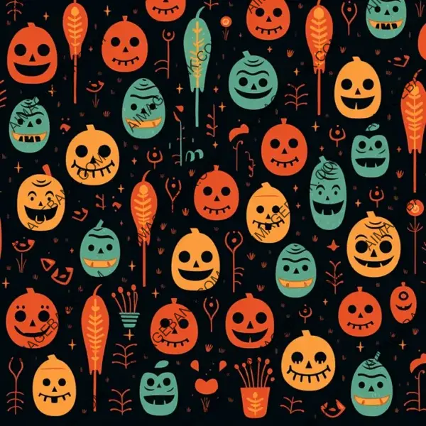 Dynamic and Repeated Halloween Pattern