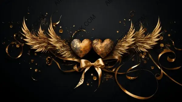 Golden Elegance: Design Wallpaper with Cupid&#8217;s Arrows &#8211; Wallpaper.