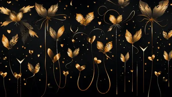 Cupid&#8217;s Bow and Arrows: Design Wallpaper with Golden Elegance &#8211; Wallpaper.