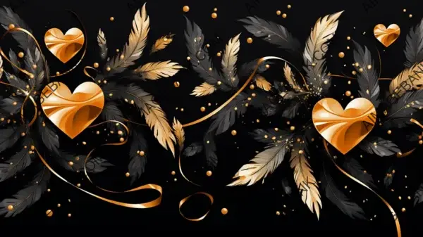 Cupid&#8217;s Golden Wings: Design Wallpaper Excellence &#8211; Wallpaper.