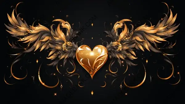 Golden Cupids&#8217; Embrace: Design Wallpaper Beauty &#8211; Wallpaper.