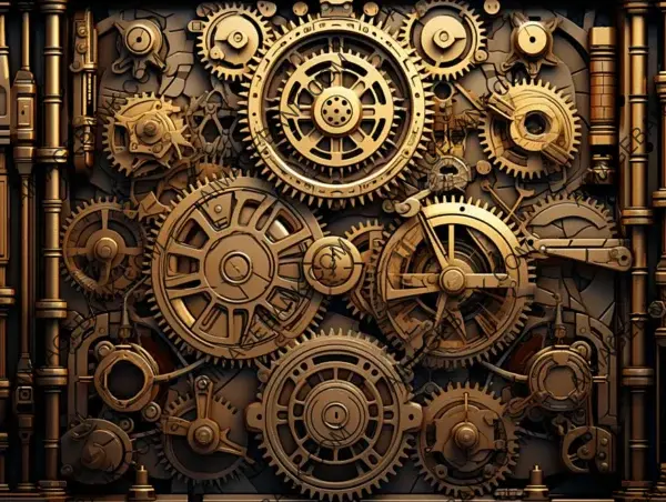 Intricate Steampunk Machinery: Wallpaper