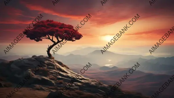 Mountain Solitude: Pine Tree Wallpaper