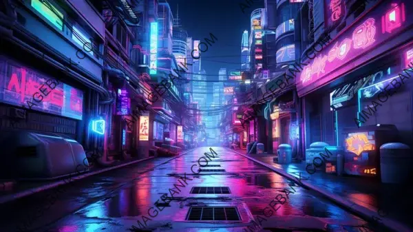 Futuristic Cyberpunk Alley: Wallpaper