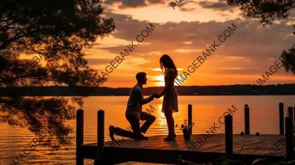 Heartfelt Lakeside Marriage Proposals at Sunset &#8211; Wallpaper