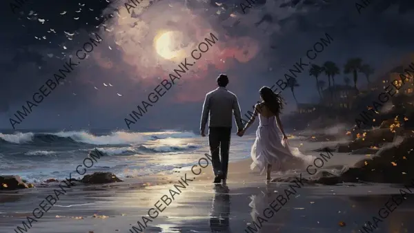 Moonlit Beach Strolls &#8211; Wallpaper