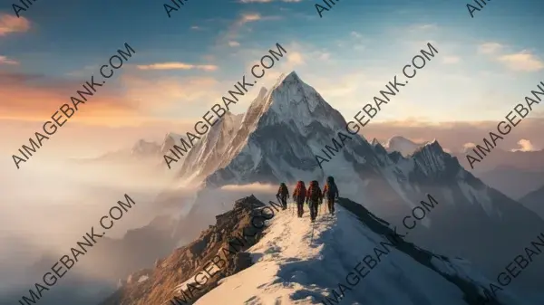 Climbers Ascending Towering Heights &#8211; Wallpaper