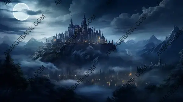 Craft Mystical Wallpaper Featuring Moonlit Castles