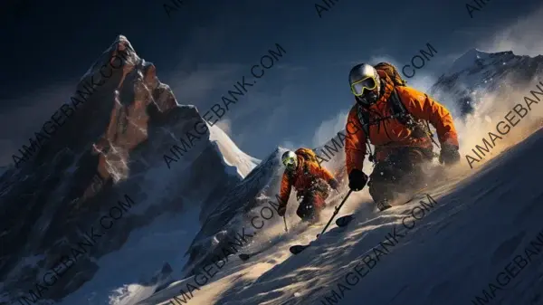 Thrilling Downhill Skiing &#8211; Wallpaper