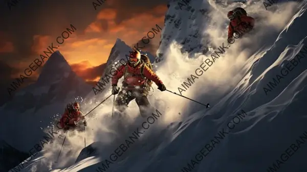 High-Speed Skiing Adventure &#8211; Wallpaper