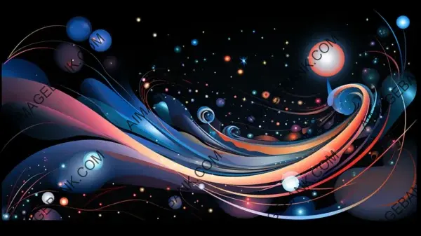 Galactic Odyssey: Abstract Artistry in Vector