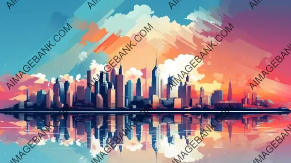 Cityscape Wonders: Abstract Art in Vector Form