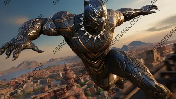 Wakandan Panthers in Flight: Showcasing Wallpaper