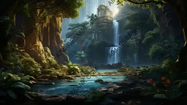 Secret Oasis: Waterfall Wallpaper