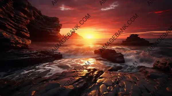 Rugged Ocean Cliff at Sunrise: Wallpaper