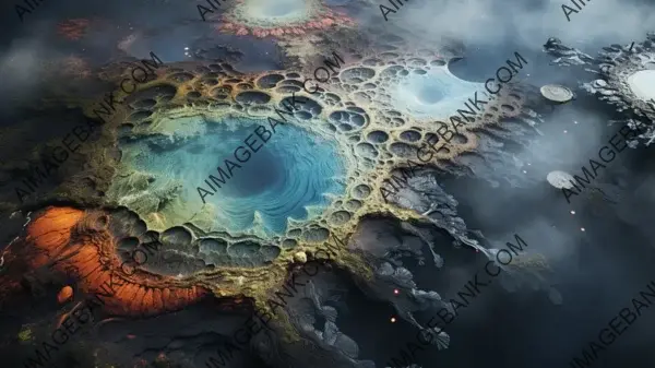 Aerial Views of Otherworldly Geothermal Wonders Wallpaper: Marvels Revealed