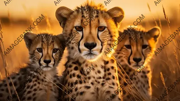 Heartwarming Cheetah Family Reunion Wallpaper: Feline Love