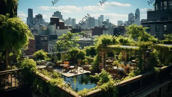 Capturing Hidden Rooftop Oasis in the City Wallpaper: Urban Escape