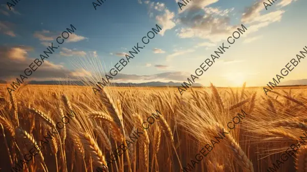 Agricultural Beauty in Wheat Fields Wallpaper: Farming Excellence