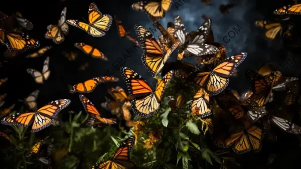 Capturing Breathtaking Monarch Butterfly Migration Wallpaper: Butterfly Spectacle