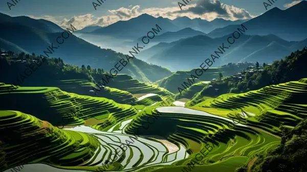 Field Artistry in Terraced Farming Wallpaper: Farming Wonders