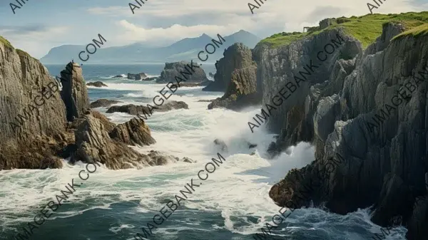 Coastal Majesty in Cliffside Drama Wallpaper: Ocean&#8217;s Grandeur