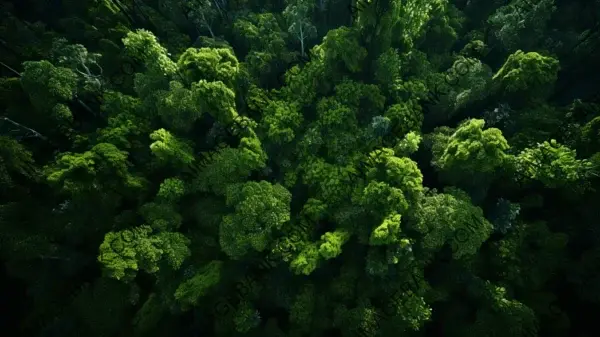 Lush Green Canopy in Top-Down View Wallpaper: Forest Splendor