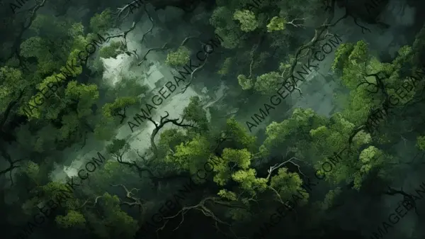 Canopy Wonders in Aerial Forest View Wallpaper: Enchanted Canopy