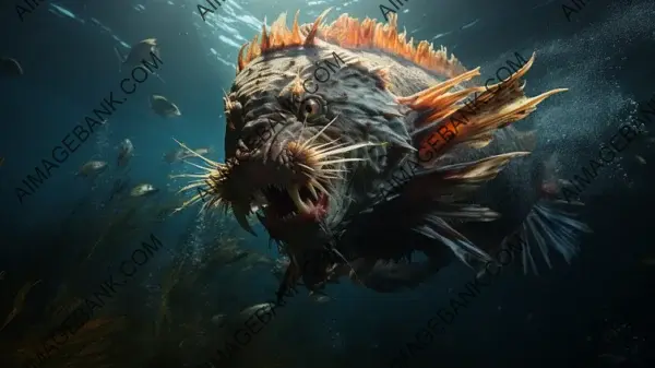 Marine Hunt in Underwater Drama Wallpaper: Ocean Predators