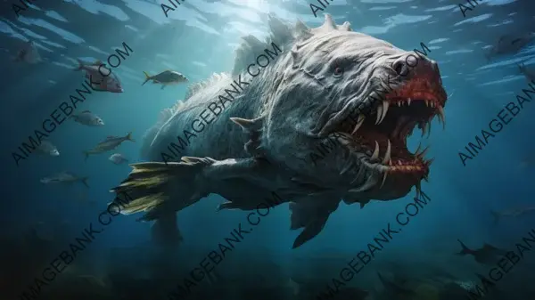 Predatory Beauty in Ocean Action Wallpaper: Aquatic Majesty