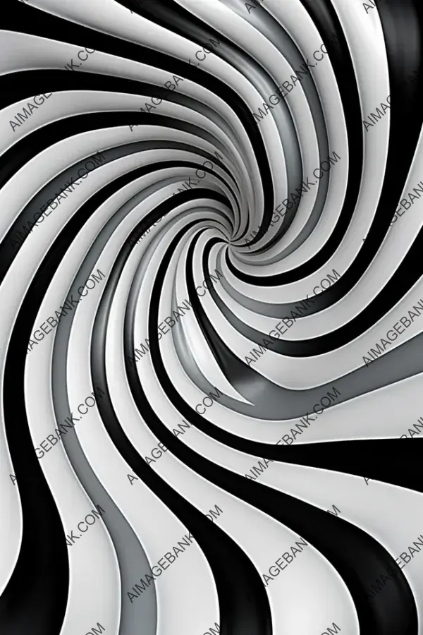 Graphic Illusions Pattern with Captivating Black and White Spirals