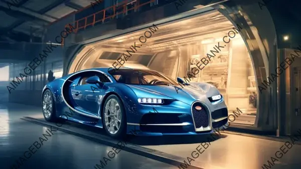 Explore the intricate details of the Bugatti Veyron as it stands firmly in its place.