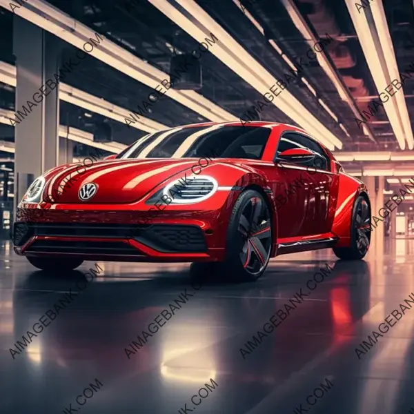 2028 Red New Beetle Electric Concept: Artistic Photography