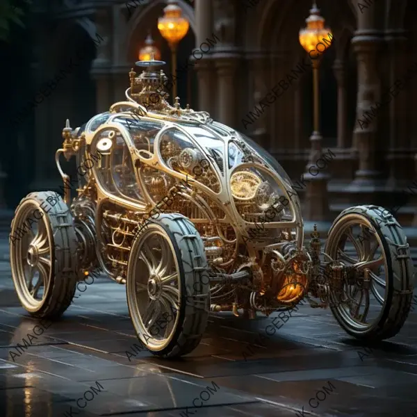 Biomechanical Steampunk Vehicle: A Reminiscent Creation