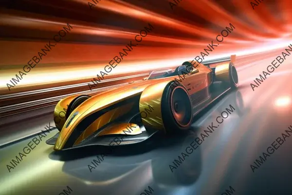 Artistic 3D Rendering of a High-Speed Racing Scenario