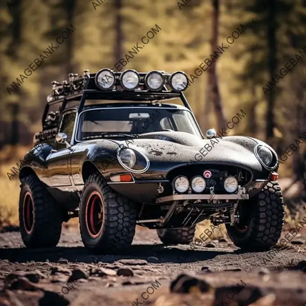 Jaguar E-Type as Lifted 4&#215;4 Off-Road Vehicle: Exploring with Elegance