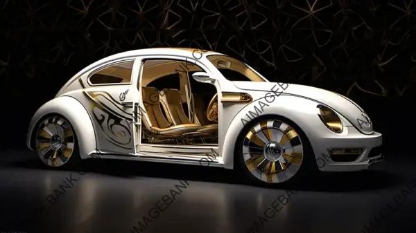 White Gold Concept Car Glossy Painting Inside: Shining Splendor