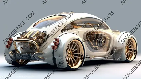 White Gold Concept Car Glossy Painting Inside: A Golden Vision