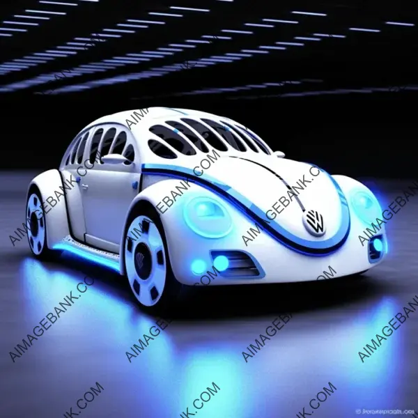 Futuristic White Volkswagen Parametric Beetle: Shaping the Road Ahead