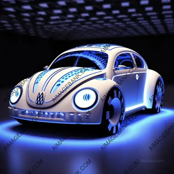 Futuristic White Volkswagen Parametric Beetle: Next-Gen Beauty