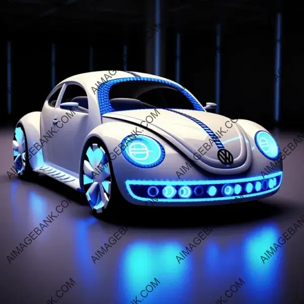 Futuristic White Volkswagen Parametric Beetle: The Future of Volkswagen