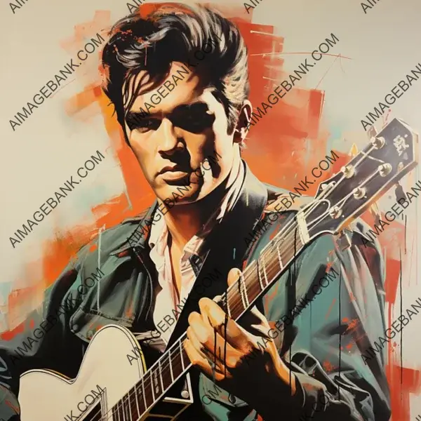 Vintage 1960s USSR Pop Art Poster Featuring Elvis Presley