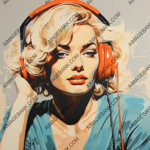 Vibrant 1960s Pop Art Poster Depicting Marilyn Monroe