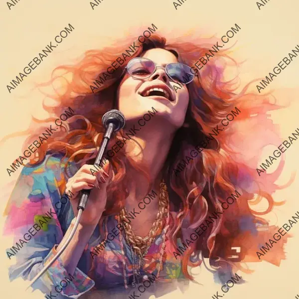 Ballpoint Sketch: Pastel Colors Highlight Janis Joplin&#8217;s 1960s Vibe