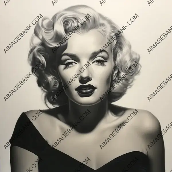 Captivating Half-Finished Drawing: Portrait of Marilyn Monroe