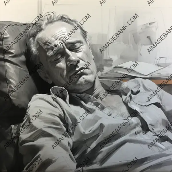 Artistic Tribute: Older Marlon Brando in Half-Finished Sketch